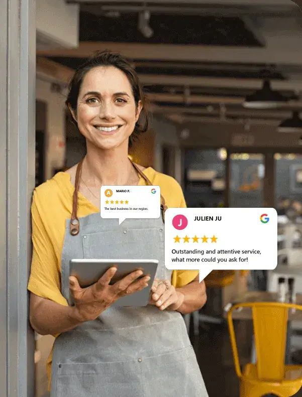 Panel con estadísticas de reseñas Google